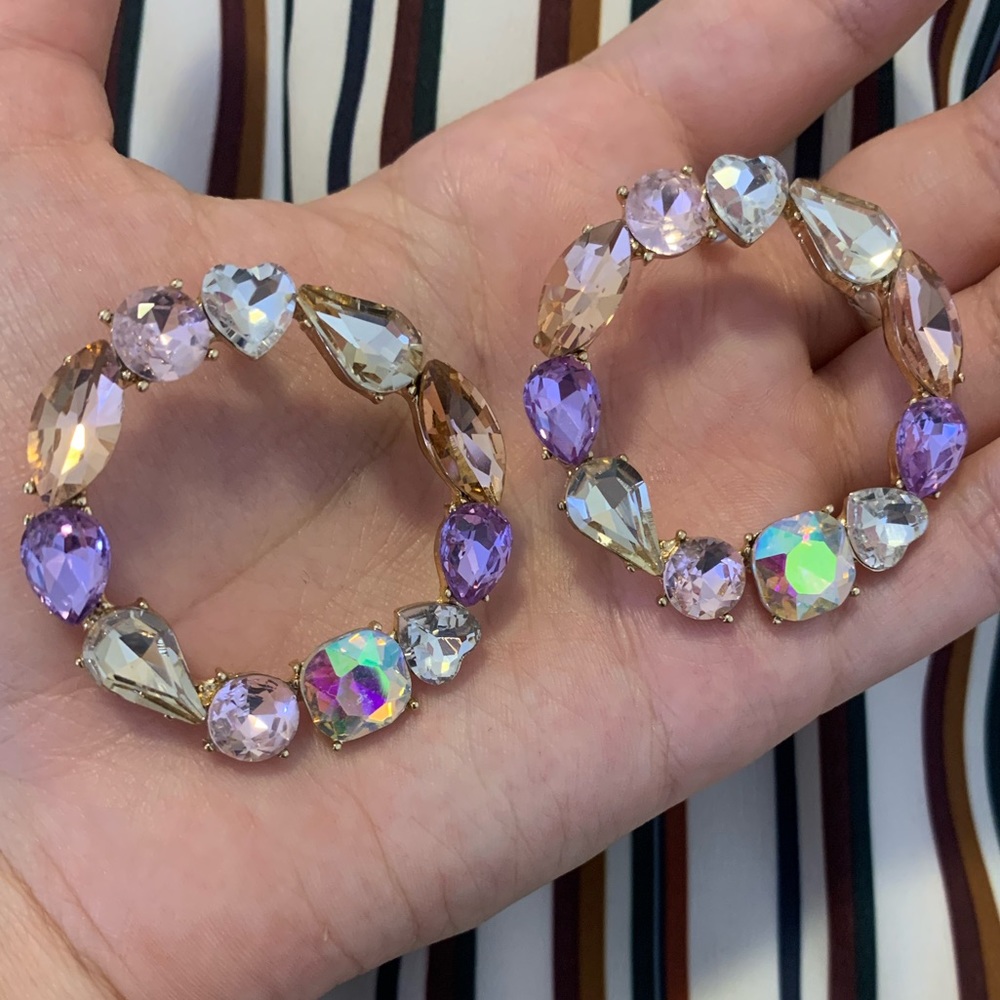 Pastel Jewels Circle Earrings